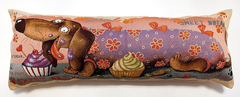 Баловні такса кекс 90х35 - гобеленова наволочка фото — Магазин Gobelen Art
