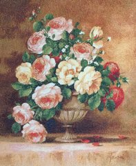 Троянди у вазі 50х61 фото — Магазин Gobelen Art