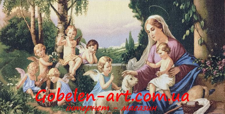 Гобелен Ангелы и Мадонна 97х50 фото — Магазин Gobelen Art