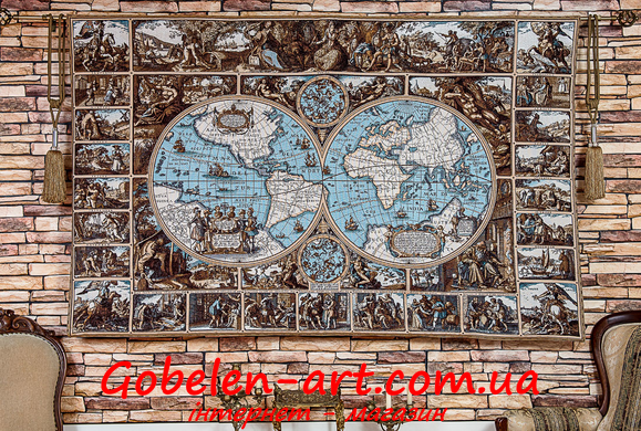 Карта - гобеленовое панно фото — Магазин Gobelen Art