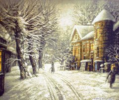 Гобелен Снег выпал Замок 65х50 фото — Магазин Gobelen Art