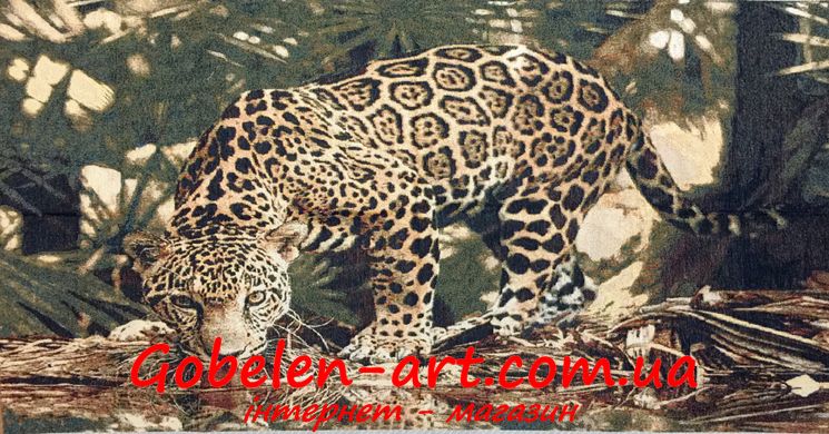 Гобелен Леопард на водопої 118х61 фото — Магазин Gobelen Art