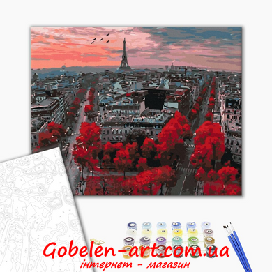 Алые краски Парижа - картина по номерам BRUSHME фото — Магазин Gobelen Art