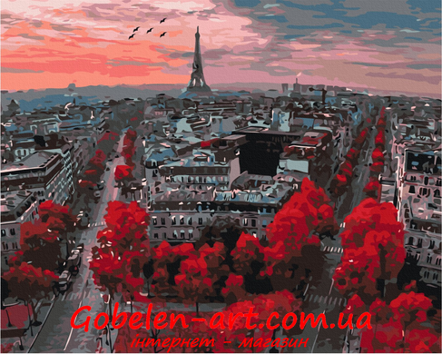 Алые краски Парижа - картина по номерам BRUSHME фото — Магазин Gobelen Art