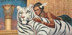 Гобелен Амазонка с белым тигром 100х50 фото — Магазин Gobelen Art