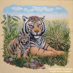 Гобелен Тигры 50х50 фото — Магазин Gobelen Art