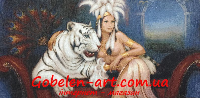 Гобелен З білим тигром 100х50 фото — Магазин Gobelen Art
