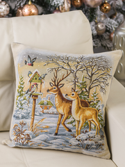 Зима Олени - гобеленовая наволочка фото — Магазин Gobelen Art