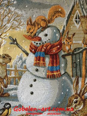Зима Сніговик - гобеленова наволочка фото — Магазин Gobelen Art