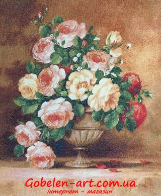 Троянди у вазі 50х61 фото — Магазин Gobelen Art