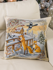 Зима Лисички - гобеленова наволочка фото — Магазин Gobelen Art