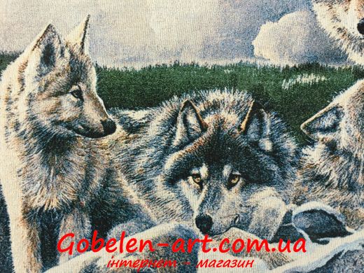 Гобелен Волчья семья 106х72 фото — Магазин Gobelen Art