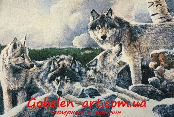 Гобелен Волчья семья 106х72 фото — Магазин Gobelen Art