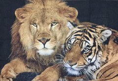 Гобелен Лев и тигрица 105х72 фото — Магазин Gobelen Art
