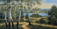 Гобелен Живописный пейзаж с березами 98х50 фото — Магазин Gobelen Art