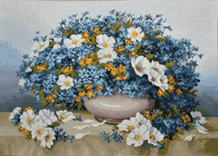 Гобелен Роскошный голубой букет 48х35 фото — Магазин Gobelen Art