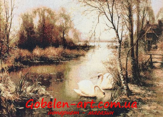 Гобелен Лебеди осенью 69х50 фото — Магазин Gobelen Art
