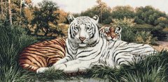 Гобелен Отдыхающие тигры 97х49 фото — Магазин Gobelen Art