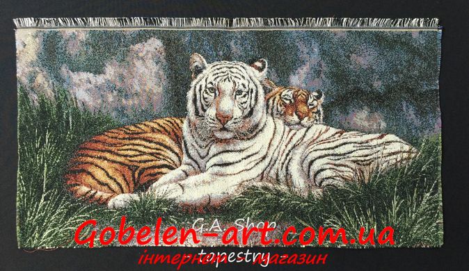 Гобелен Два тигра отдыхают 69х35 фото — Магазин Gobelen Art