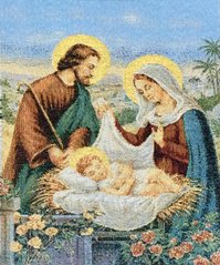 Гобелен Дева Мария, Исус и дитя 25х30 фото — Магазин Gobelen Art