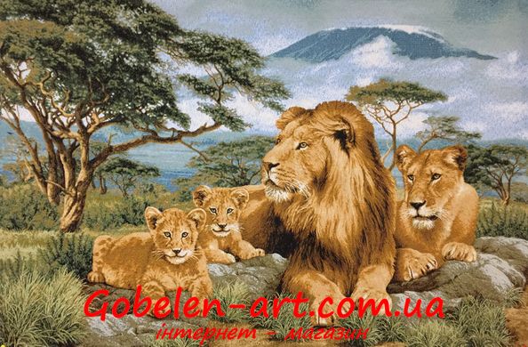 Гобелен Африканські леви 100х70 фото — Магазин Gobelen Art