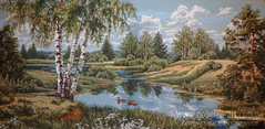 Гобелен Пейзаж с утками 70х35 фото — Магазин Gobelen Art