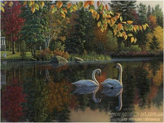 Гобелен Лебеді восени 70х50 фото — Магазин Gobelen Art