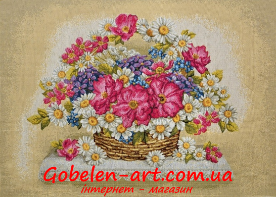 Гобелен Святковий кошик лаватера 48х35 фото — Магазин Gobelen Art
