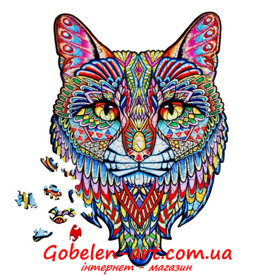 Кіт - дерев'яні пазли BRUSHME фото — Магазин Gobelen Art
