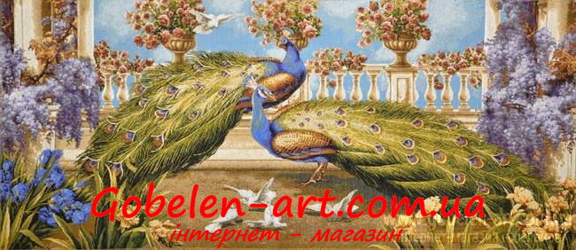 Гобелен Павичі і голуби євро 80х35 фото — Магазин Gobelen Art