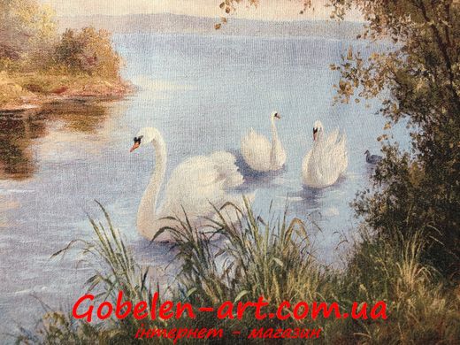 Гобелен Лебеді на ставку 127х71 фото — Магазин Gobelen Art