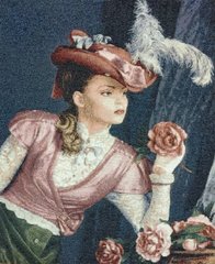 Гобелен Дама з трояндою 50х62 фото — Магазин Gobelen Art