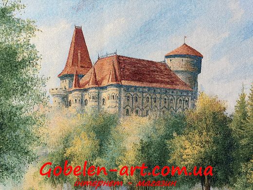 Гобелен Замок і лебеді 107х62 фото — Магазин Gobelen Art